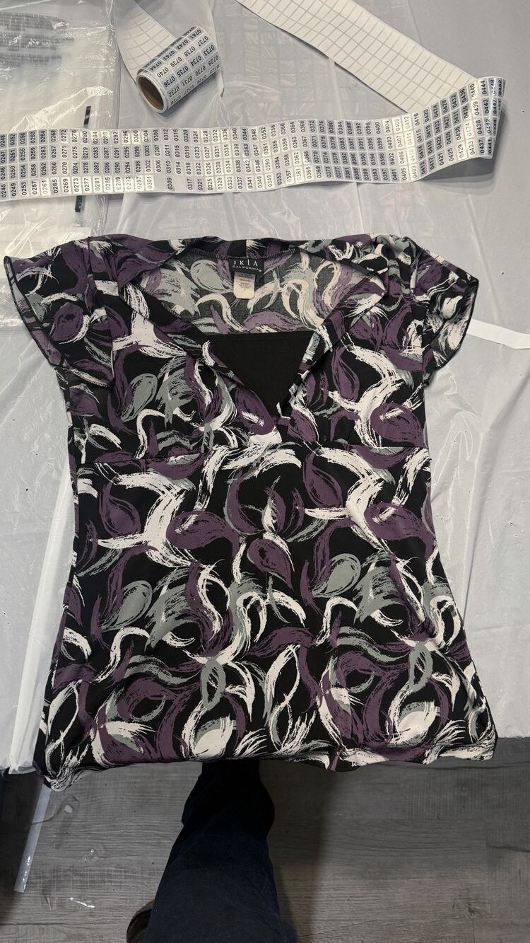 Vintage JKLA California Geometric Top Women Size Small Short Sleeves Y2K